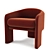 Reviving Mid-Century Style: Vladimir Kagan Lounge Chair 3D model small image 1