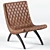 Danforth Chestnut Quilted Leather Chair 3D model small image 1