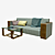 Sleek Sofa Set with Coffee Table 3D model small image 1