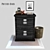 Antique White Bedford 2-Drawer File Cabinet 3D model small image 1