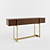 Trocadero Walnut Console with Brass Accents 3D model small image 2