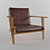 Cedar Armchair with Red Leather Pillows 3D model small image 1