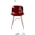 Sophisticated Troy Chair: Steel Frame, Plywood Seat 3D model small image 2