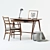 Scandi Work Set: Amica Desk, Lofia Chair & Ball Lamp 3D model small image 1