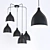 Elegant Black Suspension Chandelier 3D model small image 2
