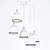 Elegant Black Suspension Chandelier 3D model small image 3