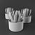 Concrete Succulent Plant Vase 3D model small image 2