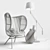 Contemporary Greige Olaf Chair Set 3D model small image 3