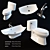 Kohler Bath Set: Sink, Faucet, Toilet 3D model small image 1