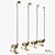 Elegant Brass Deer Sculpture Floor Lamp 3D model small image 1