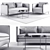 Premium Sofa Set: Sofa, Armchair, Carpet, Table 3D model small image 3
