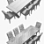 Restoration Hardware Martine Chairs & Salvaged Wood Table Set 3D model small image 3