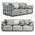 RUGIANO Braid Contemporary Luxe Sofa 3D model small image 2