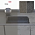 Dupont Corian Black Kitchen Countertops 3D model small image 2