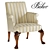 Elegant Irish Baroque Tub Chair 3D model small image 1