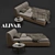 Elegant Alivar Lagoon Bed 3D model small image 2