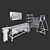 Professional Kitchen Equipment: Sink, Rack, Shelf, Worktable, Meat Hanging Rack 3D model small image 1