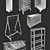 Professional Kitchen Equipment: Sink, Rack, Shelf, Worktable, Meat Hanging Rack 3D model small image 2