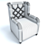 Contemporary Armchair: Stylish & Comfortable 3D model small image 2