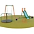 Playground Essentials: Swings, Slide, Carousel 3D model small image 1
