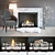 Cozy Fireplace Set: Marble Chimney, Armchair, Wooden Logs, Sheepskin, Lamp, Cherry Blossom 3D model small image 1