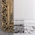 Elegant Carved Gold Mirror 3D model small image 3