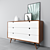 
Walnut-White 3-Drawer Dresser by Habitables 3D model small image 2