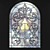 Elegant Arched Stained Glass Window 3D model small image 2