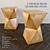 Chic Brass Geometric Stool 3D model small image 1