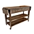 Rustic Kitchen Island Cart 3D model small image 1