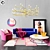 Pink Paradise Living Room Set 3D model small image 1