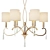 Elegant Freja Chandelier - Silver Metal, Fabric Shades 3D model small image 1