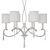 Elegant Freja Chandelier - Silver Metal, Fabric Shades 3D model small image 3