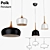 Telbix Polk Pendant Light Oak 3D model small image 1