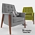 Sleek Ronnie Armchair: Modern Elegance 3D model small image 1