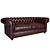 Modular Leather Chesterfield Sofa 3D model small image 1