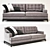 Italian Velvet Sofa by Gianfranco Ferre 3D model small image 1