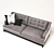 Italian Velvet Sofa by Gianfranco Ferre 3D model small image 2