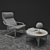 Elegant Fusion: Poang Chair, Alivar Table, Cheshire Lamp 3D model small image 3