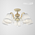 Odeon Navis Chandelier: Cream & Gold Pendant Lighting 3D model small image 1