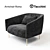 Modern Armchair with Fabric Upholstery 3D model small image 1