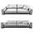 Luxury Baxter Budapest Soft Sofa 3D model small image 3