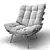 Modern Ribbed Armchair 3D model small image 3