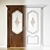 Classic Double Door with Stained Glass 3D model small image 2