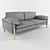 Modern Grey Como Sofa 3D model small image 1