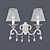 Elegant White Metal 3-Arm Sconce 3D model small image 2