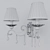 Elegant White Metal 3-Arm Sconce 3D model small image 3