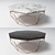 Elegant Marble Coffee Table Set 3D model small image 1