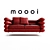 Luxurious Red Velvet Moooi Botero Sofa 3D model small image 1