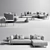 Sophisticated OBI Sofa Set & Decor 3D model small image 3